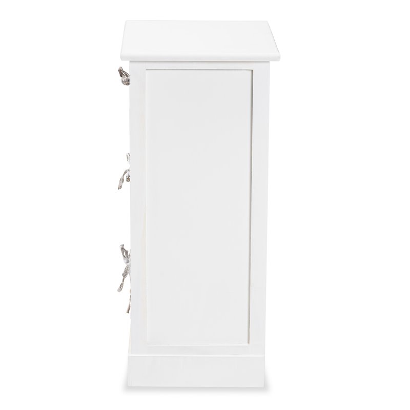 Baxton Studio Rianne White Finished Wood 3-Basket Storage Unit