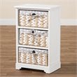Baxton Studio Rianne White Finished Wood 3-Basket Storage Unit