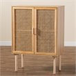 Baxton Studio Maclean Natural Brown Finished Wood 2-Door Storage Cabinet