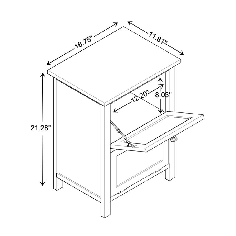 Baxton Studio Sariah White Finished Wood and Rattan 2-Door End Table