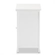 Baxton Studio Sariah White Finished Wood and Rattan 2-Door End Table