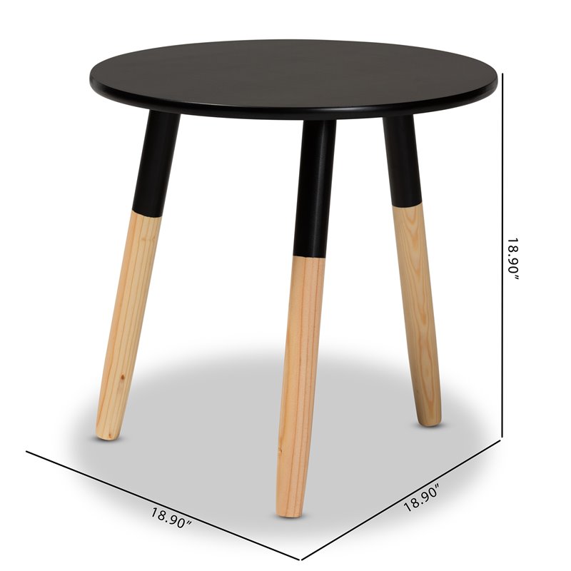 Baxton Studio Obert Two-Tone Black and Oak Brown Finished Wood Coffee Table