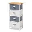 Baxton Studio Calandra Oak Brown and Multi-Colored Wood 4-Drawer Storage Unit