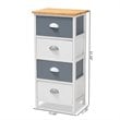 Baxton Studio Calandra Oak Brown and Multi-Colored Wood 4-Drawer Storage Unit