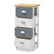 Baxton Studio Calandra Oak Brown and Multi-Colored Wood 4-Drawer Storage Unit