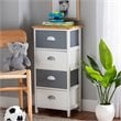 Baxton Studio Calandra Oak Brown and Multi-Colored Wood 4-Drawer Storage Unit