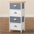 Baxton Studio Calandra Oak Brown and Multi-Colored Wood 4-Drawer Storage Unit