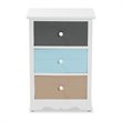 Baxton Studio Kalila White and Multi-Colored Finished Wood 3-Drawer End Table