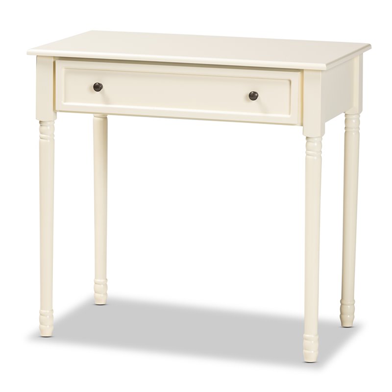 Baxton Studio Mahler White Finished Wood 1-Drawer Console Table
