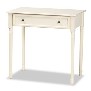 baxton studio mahler white finished wood 1-drawer console table