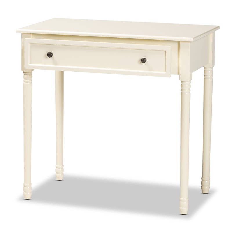 Baxton Studio Mahler White Finished Wood 1-Drawer Console Table