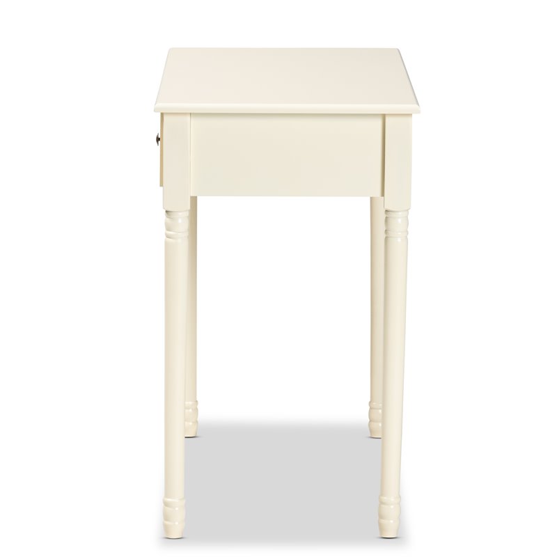 Baxton Studio Mahler White Finished Wood 1-Drawer Console Table