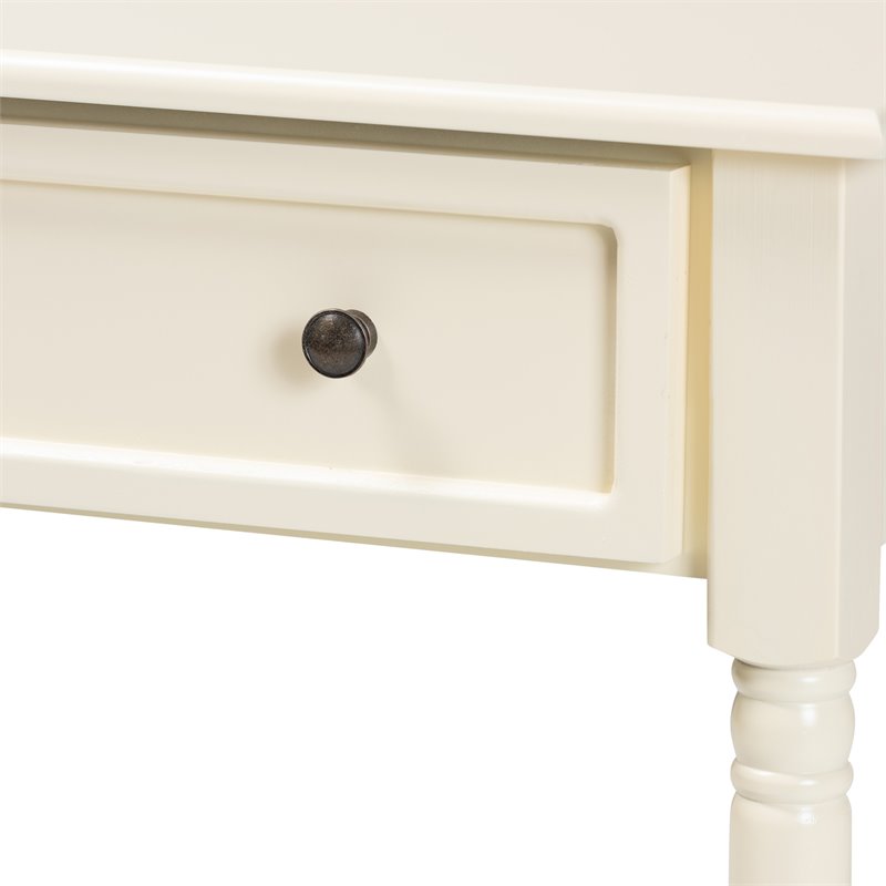 Baxton Studio Mahler White Finished Wood 1-Drawer Console Table