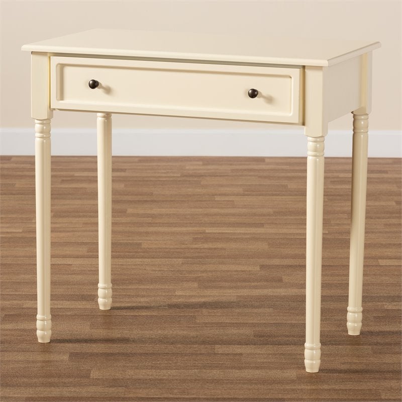 Baxton Studio Mahler White Finished Wood 1-Drawer Console Table