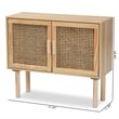 Baxton Studio Maclean Rattan and Brown Finished Wood 2-Door Sideboard Buffet