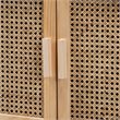Baxton Studio Maclean Rattan and Brown Finished Wood 2-Door Sideboard Buffet
