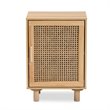 Baxton Studio Maclean Rattan and Natural Brown Finished Wood 1-Door End Table