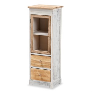 baxton studio dannah oak brown and white finished wood storage cabinet
