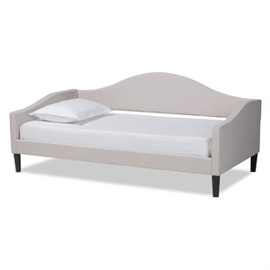 baxton studio milligan beige and dark brown finished wood twin size daybed