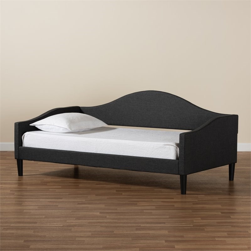 Baxton Studio Milligan Charcoal and Dark Brown Finished Wood Twin Size Daybed