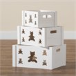 Baxton Studio Sagen White Finished Wood 3-Piece Storage Crate Set
