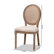 Baxton Studio Louis Beige and Brown Finished Wood Dining Chair Set with Rattan