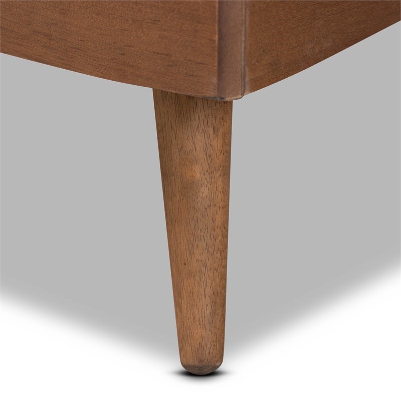 Baxton Studio Ratana Grey and Walnut Brown Finished Wood Full Size Platform Bed