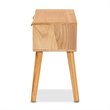 Baxton Studio Falan Oak Brown Finished Wood 2-Drawer Console Table with Rattan