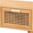 Baxton Studio Falan Oak Brown Finished Wood 2-Drawer Console Table with Rattan