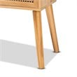 Baxton Studio Falan Oak Brown Finished Wood 2-Drawer Console Table with Rattan