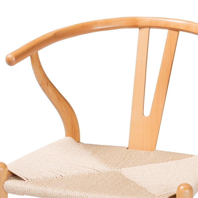 Baxton Studio Paxton Natural Brown Finished Wood 2-Piece Counter Stool Set