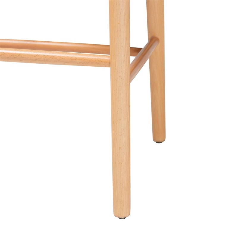 Baxton Studio Paxton Natural Brown Finished Wood 2-Piece Counter Stool Set