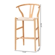 Baxton Studio Paxton Natural Brown Finished Wood 2-Piece Counter Stool Set