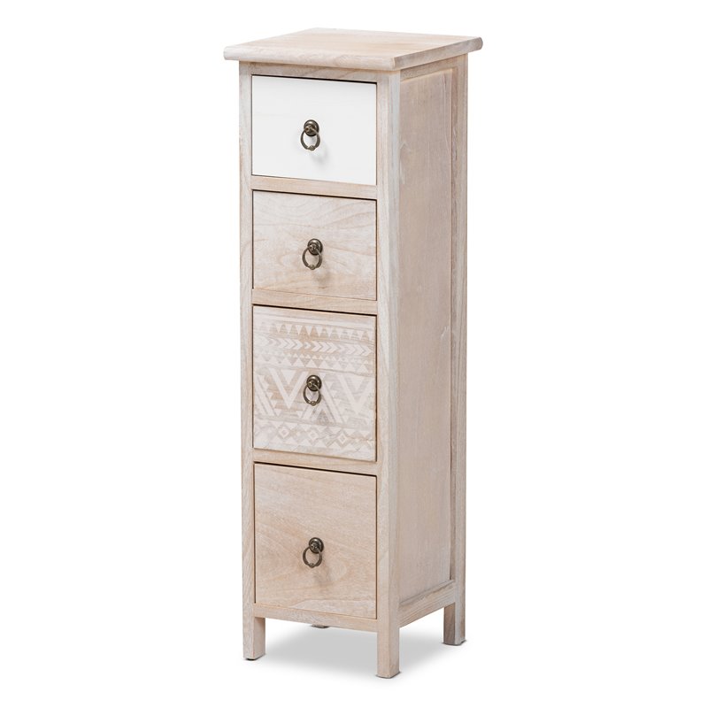 Baxton Studio Seanna Multi-Colored Wood 4-Drawer Storage Unit