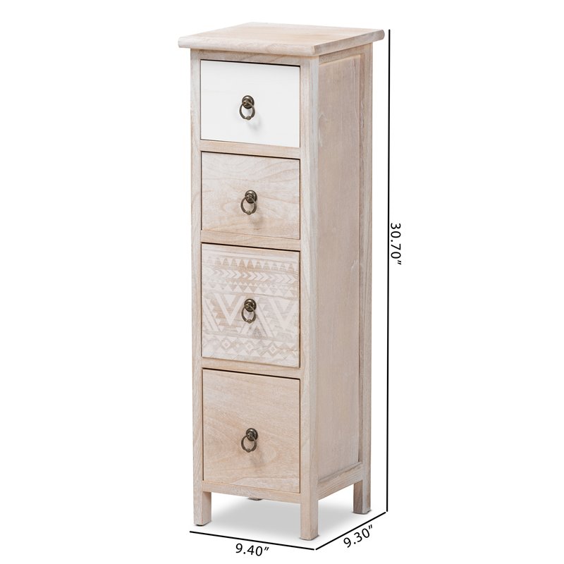Baxton Studio Seanna Multi-Colored Wood 4-Drawer Storage Unit