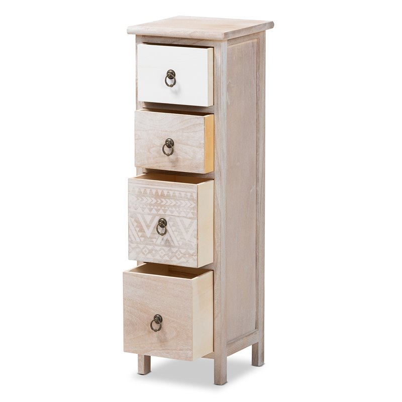 Baxton Studio Seanna Multi-Colored Wood 4-Drawer Storage Unit