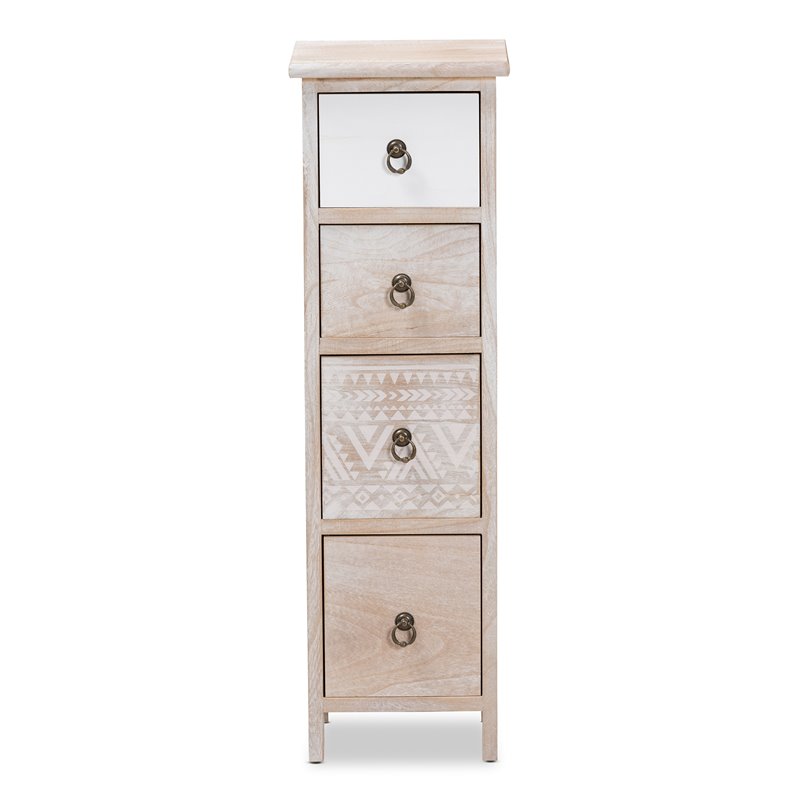 Baxton Studio Seanna Multi-Colored Wood 4-Drawer Storage Unit