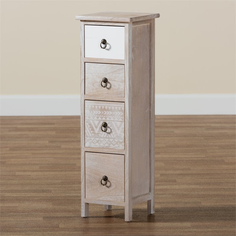 Baxton Studio Seanna Multi-Colored Wood 4-Drawer Storage Unit