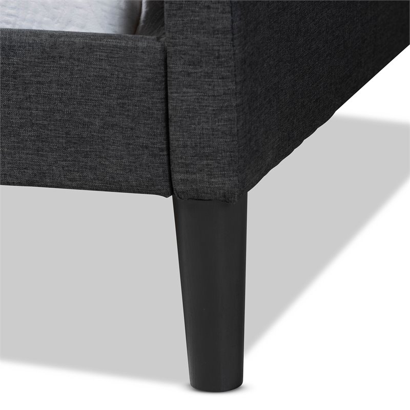 Baxton Studio Milligan Charcoal Fabric and Brown Finished Wood Full Size Daybed