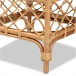Baxton Studio Orchard White Fabric Upholstered and Brown Rattan Ottoman