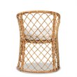 Baxton Studio Orchard White Fabric Upholstered and Brown Rattan Dining Chair