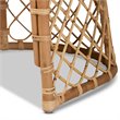 Baxton Studio Orchard White Fabric Upholstered and Brown Rattan Dining Chair