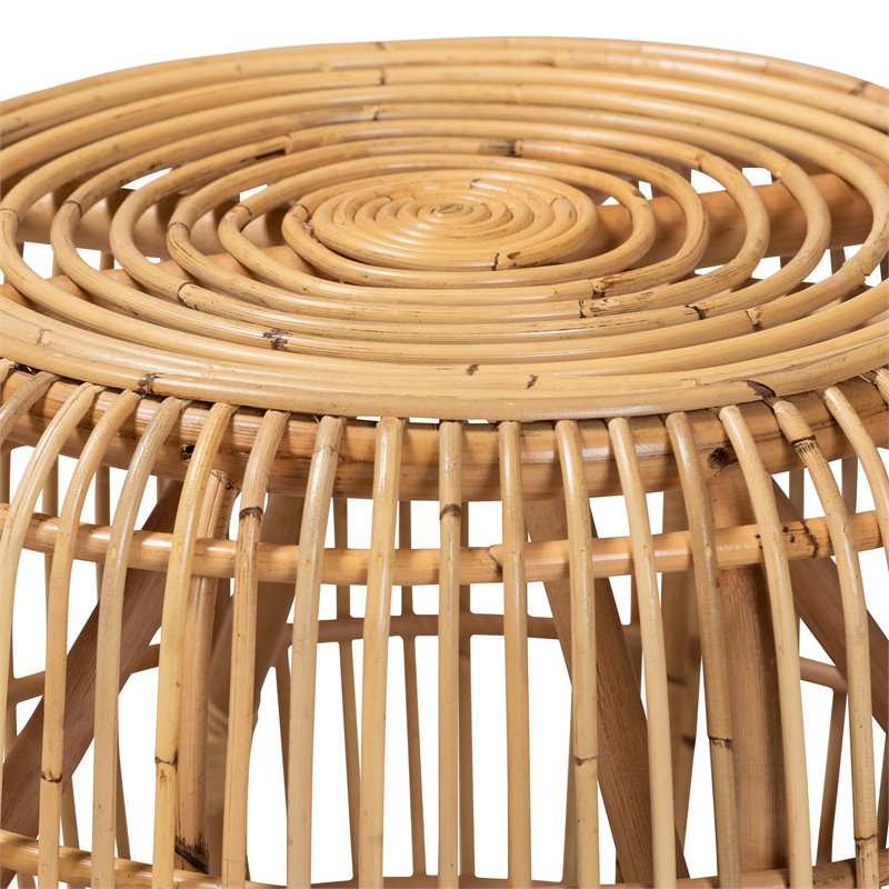 Baxton Studio Maverick Brown Rattan End table