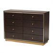 Baxton Studio Cormac Brown Finished Wood and Gold Metal 8-Drawer Dresser