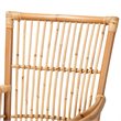 Baxton Studio Rose White Fabric Upholstered and Natural Brown Rattan Armchair