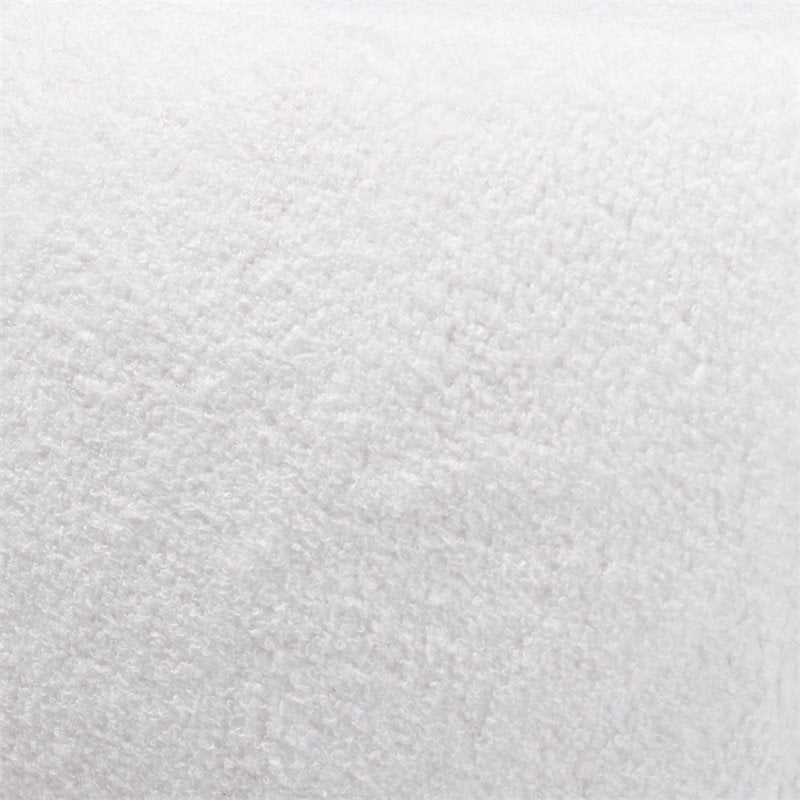 Baxton Studio Tayla White Fabric Upholstered and Black Metal Accent Chair