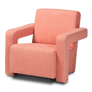 baxton studio madian light red fabric upholstered armchair