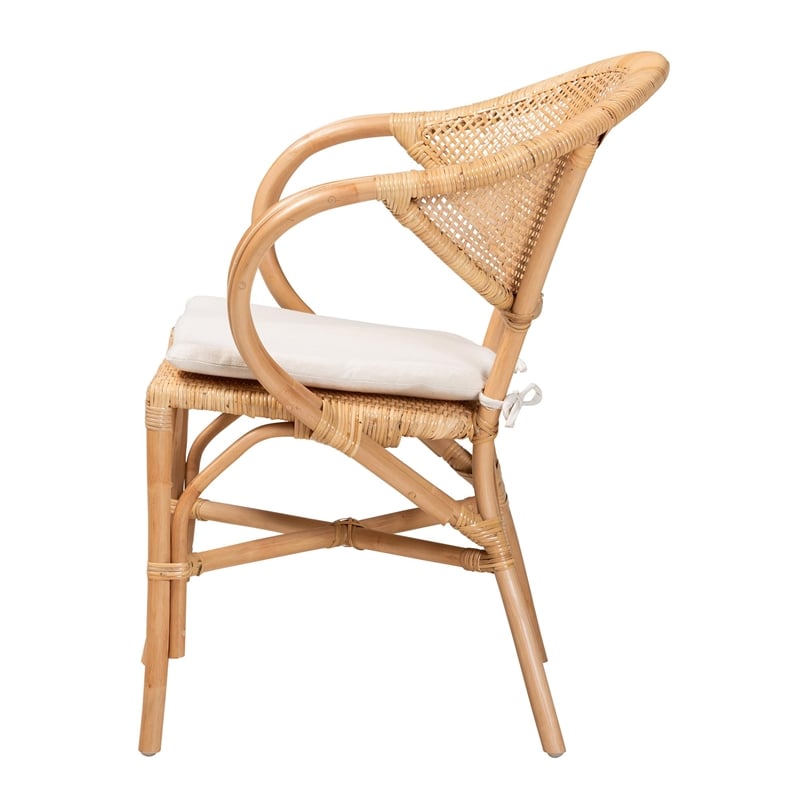 Baxton Studio Varick Modern Brown Finished Rattan Dining Chair
