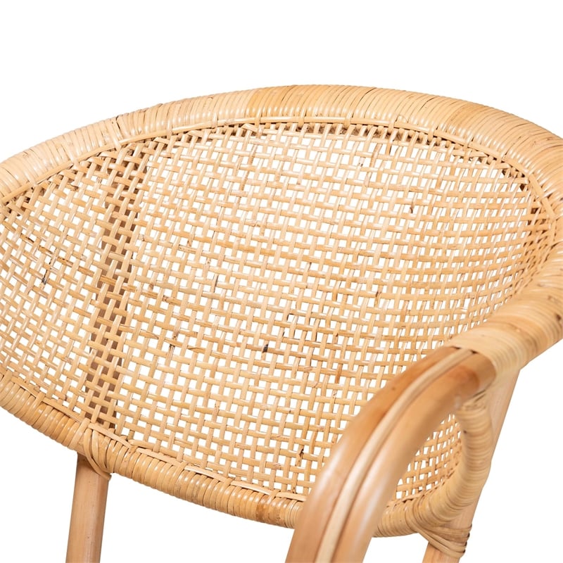 Baxton Studio Varick Modern Brown Finished Rattan Dining Chair