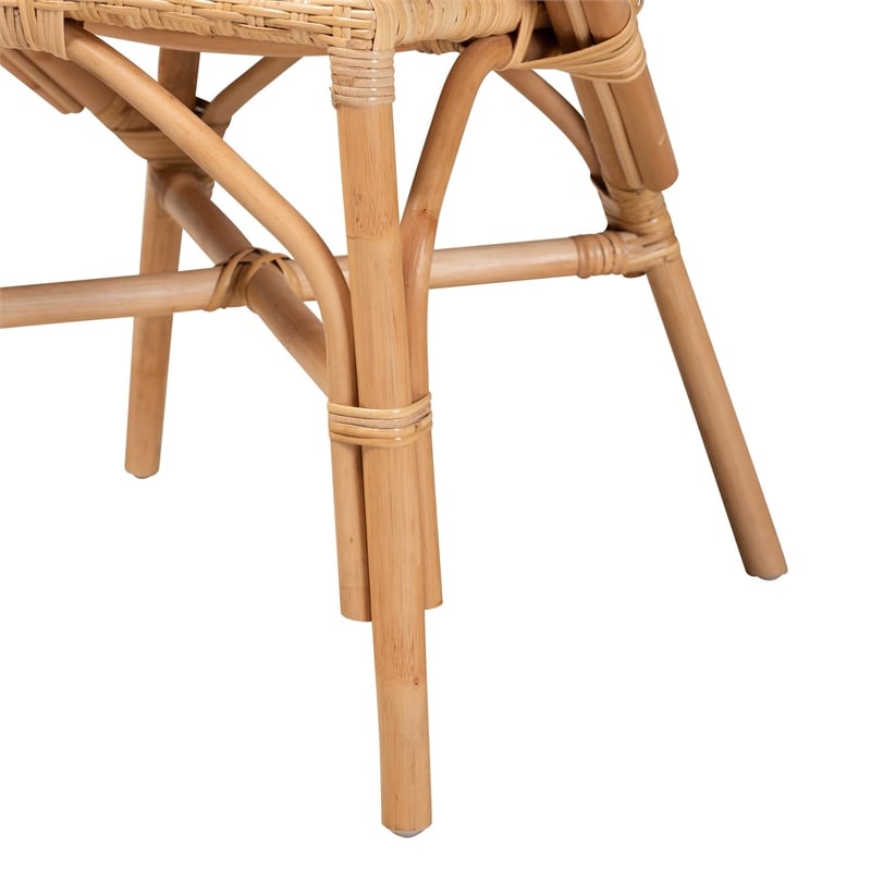 Baxton Studio Varick Modern Brown Finished Rattan Dining Chair